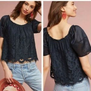 Anthropologie Moulinette Soeurs Messina Lace Top